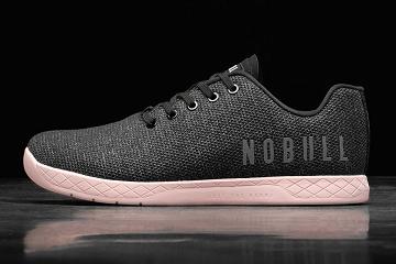 Black Nobull Heather Dusty Rose Men's Trainers | CA G1517S